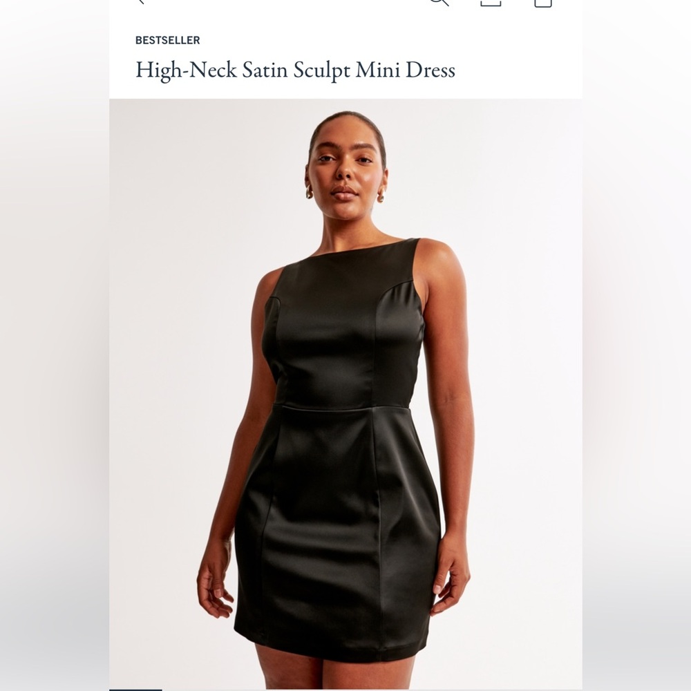 High neck satin sculpt mini dress - Abercrombie